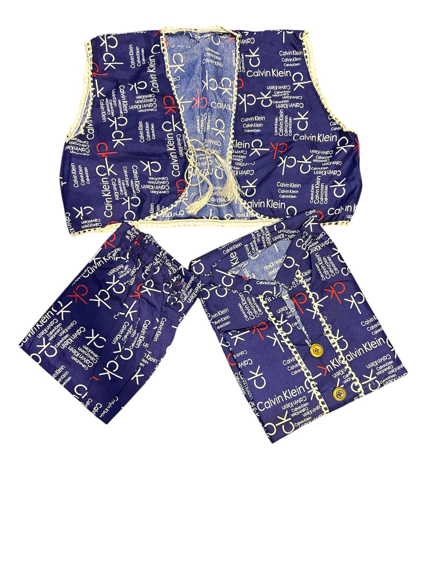 Classic Jacket Style Three-Piece Dress Stitched For girls