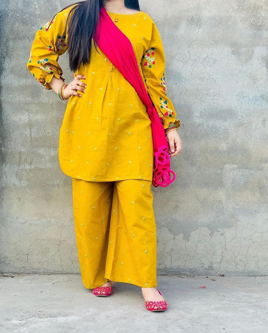 BURAAQ PLAZZO EMBROIDERY 2PC