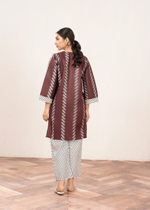 Block print 2 pieces stitched for girls
