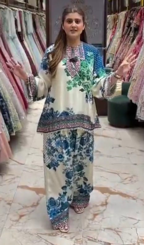 BLOOM BERRY SUIT WITH FARSHI SHALWAR STITCHED FOR GIRLS