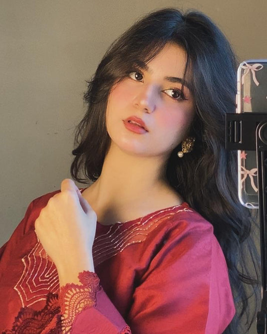 REDDISH MAHROON (FARSHI SHALWAR ) 3pc STITCHED FOR GIRLS