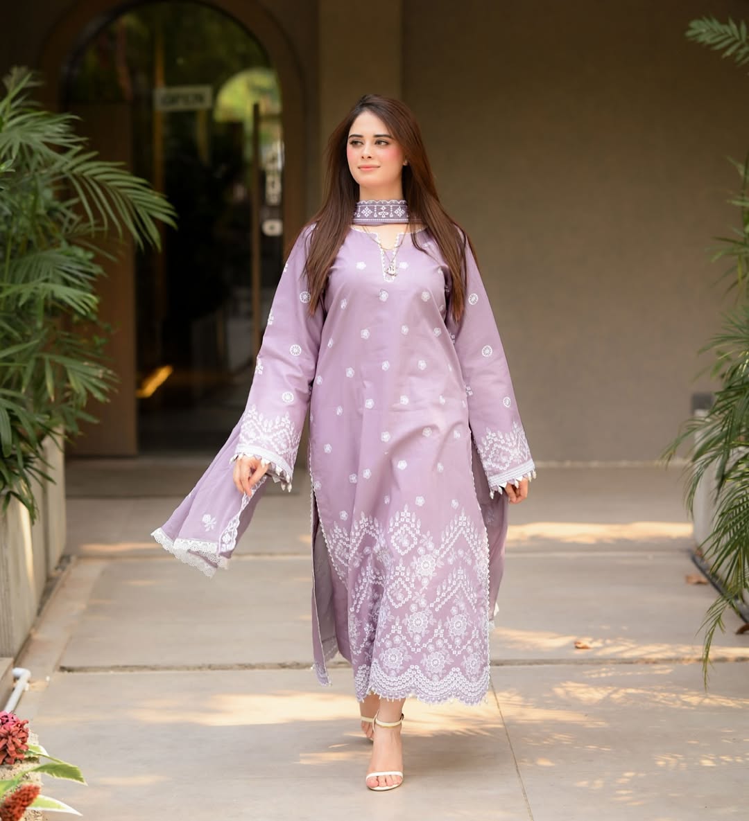 FULL EMB LAWN 3PC STITCHED FOR GIRLS