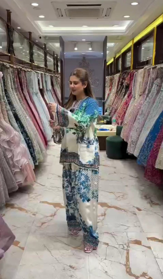 BLOOM BERRY SUIT WITH FARSHI SHALWAR STITCHED FOR GIRLS