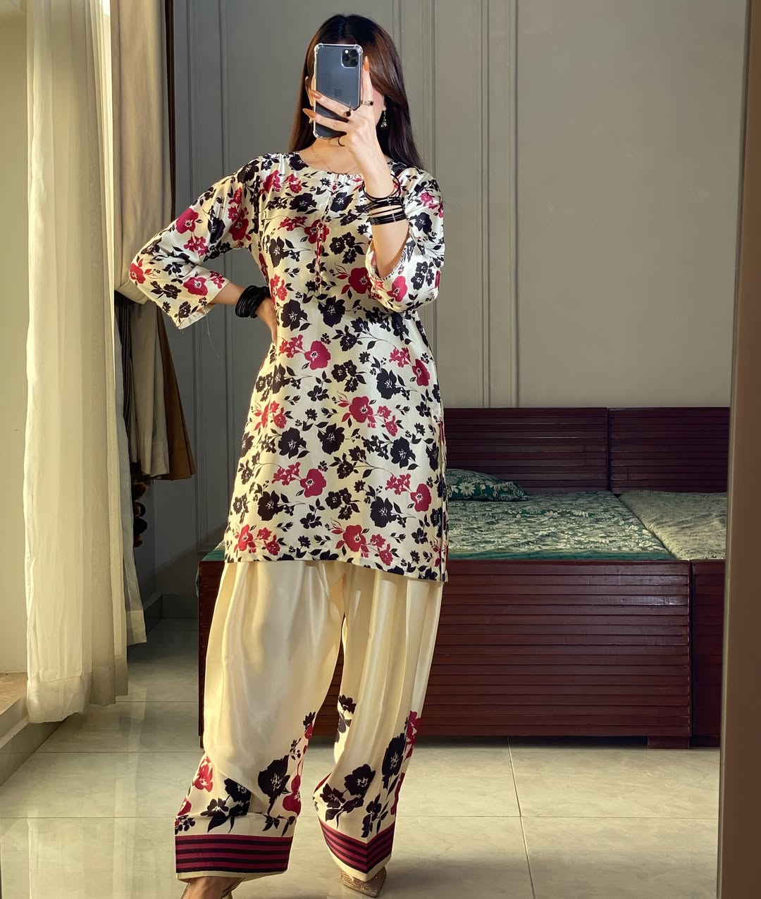 PETAL BLUSH CO-ORD SET STITCHED FOR GIRLS