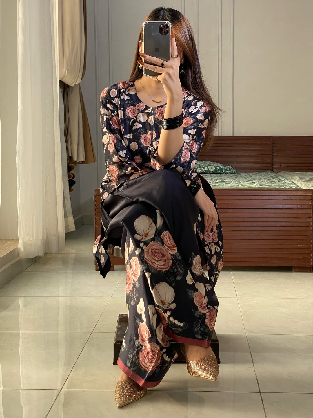 PETAL BLUSH CO-ORD SET STITCHED FOR GIRLS