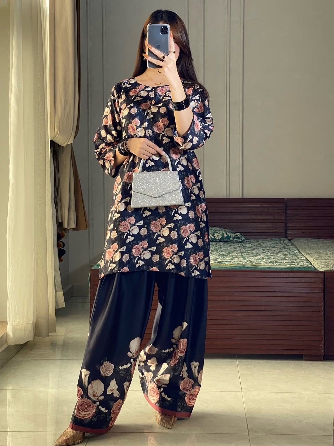 PETAL BLUSH CO-ORD SET STITCHED FOR GIRLS