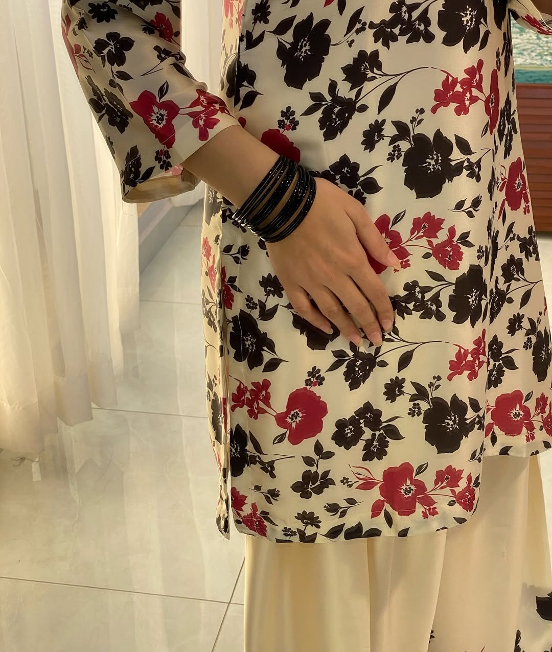 PETAL BLUSH CO-ORD SET STITCHED FOR GIRLS