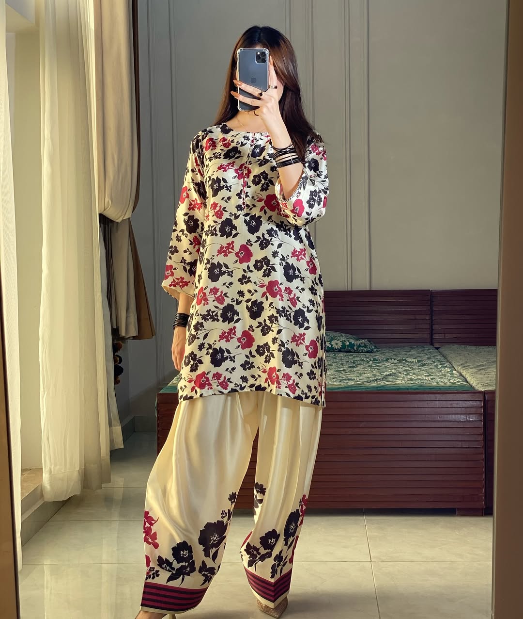 PETAL BLUSH CO-ORD SET STITCHED FOR GIRLS