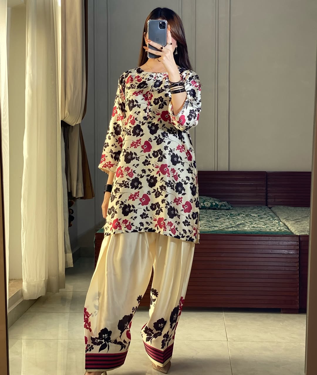 PETAL BLUSH CO-ORD SET STITCHED FOR GIRLS