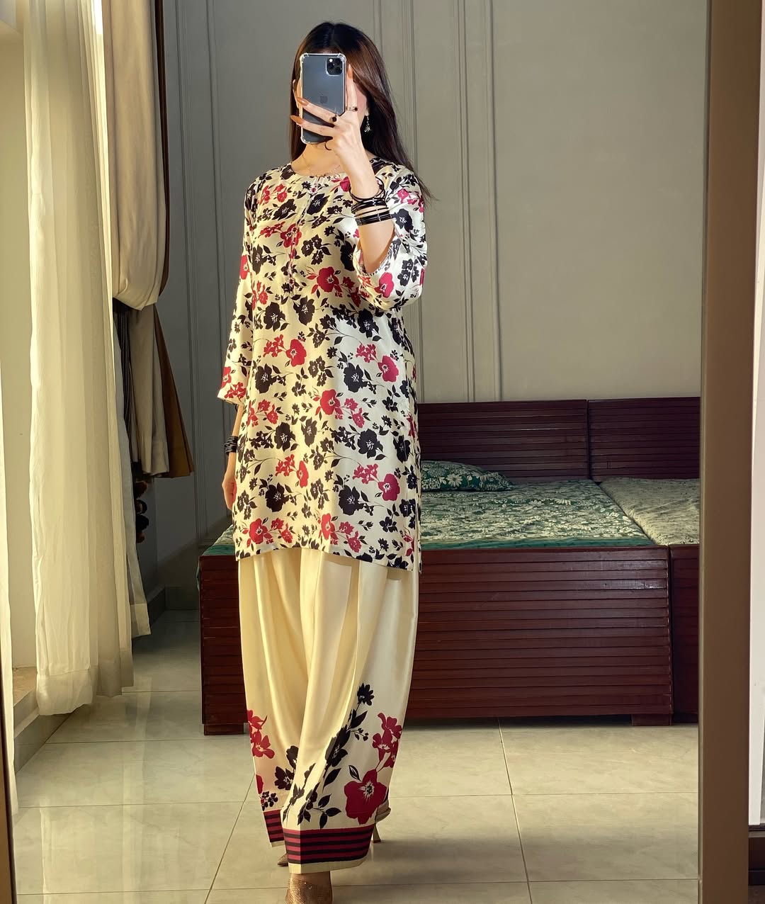 PETAL BLUSH CO-ORD SET STITCHED FOR GIRLS