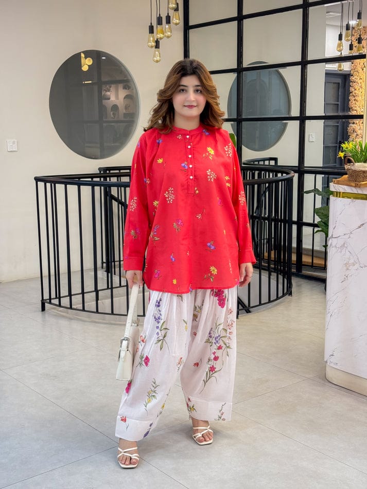 FLORAL BENZY (FARSHI) CO-ORD SET STITCHED