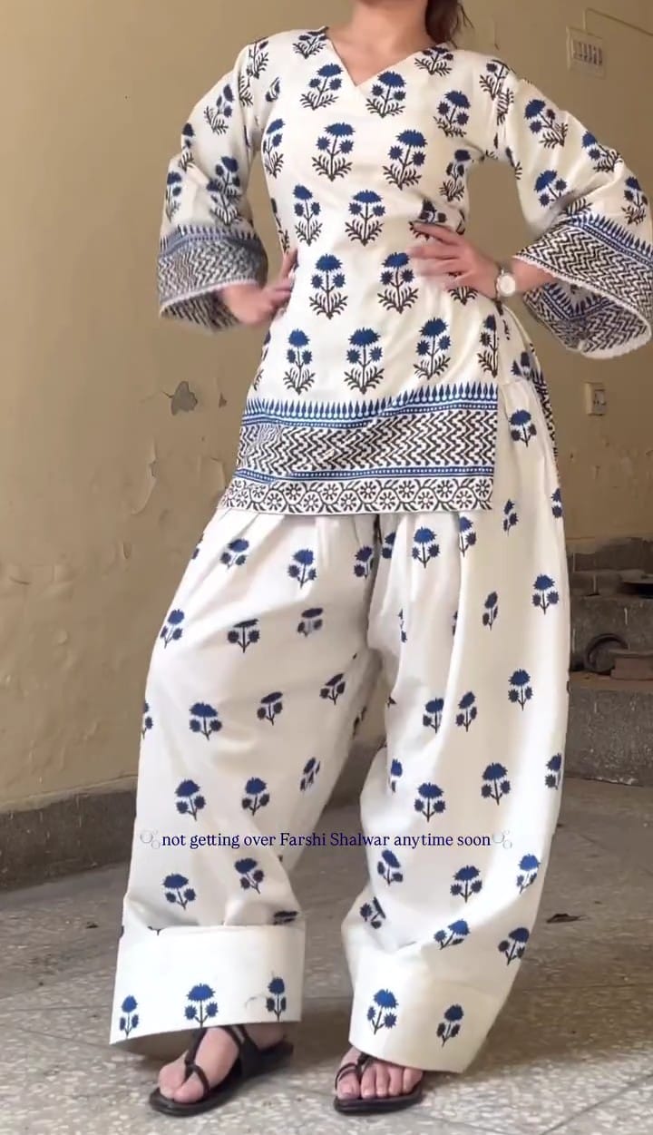 FARWA FARSHI SHALWAR CO-ORD SET STITCHED FOR GIRLS